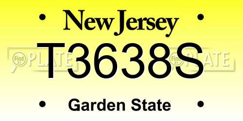 T3638S New Jersey License Plate