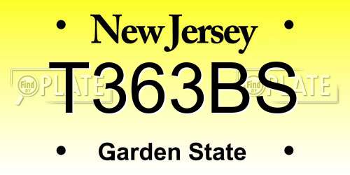 T363BS New Jersey License Plate