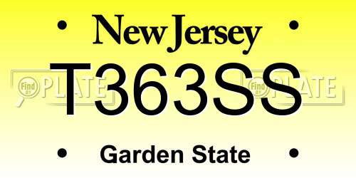 T363SS New Jersey License Plate