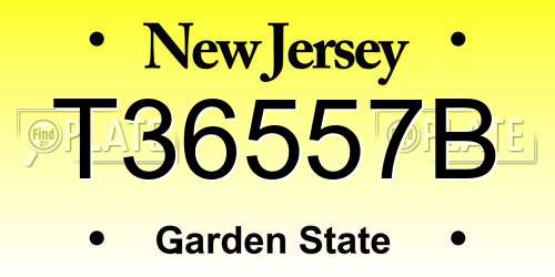 T36557B New Jersey License Plate