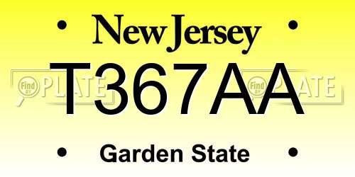 T367AA New Jersey License Plate