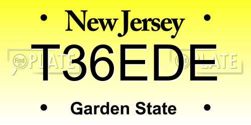 T36EDE New Jersey License Plate