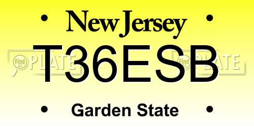 T36ESB New Jersey License Plate