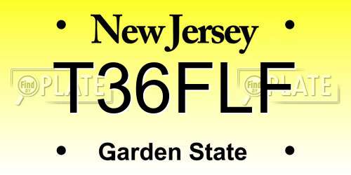 T36FLF New Jersey License Plate
