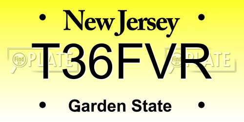 T36FVR New Jersey License Plate