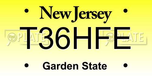 T36HFE New Jersey License Plate