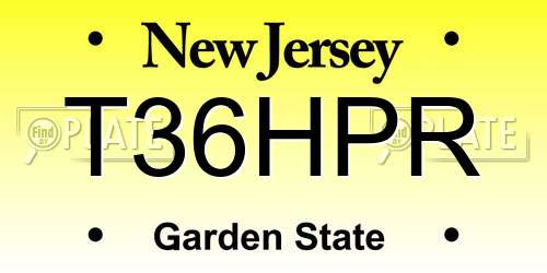 T36HPR New Jersey License Plate
