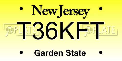 T36KFT New Jersey License Plate