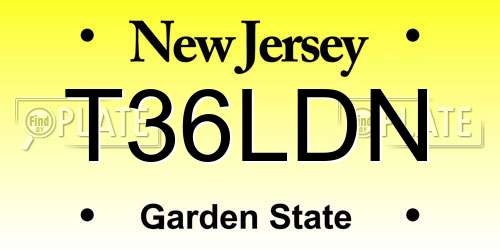T36LDN New Jersey License Plate