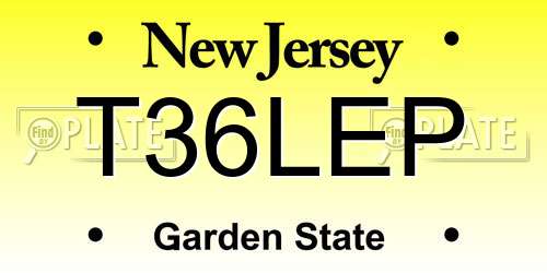 T36LEP New Jersey License Plate