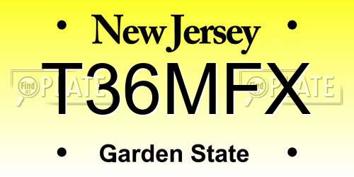 T36MFX New Jersey License Plate