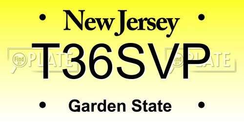 T36SVP New Jersey License Plate