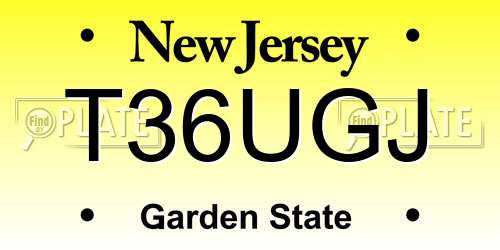 T36UGJ New Jersey License Plate