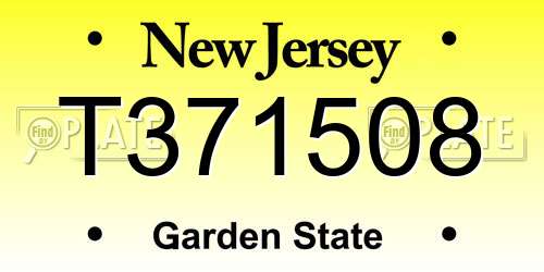 T371508 New Jersey License Plate