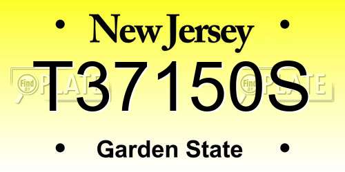 T37150S New Jersey License Plate