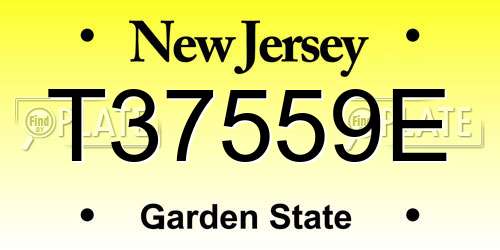 T37559E New Jersey License Plate