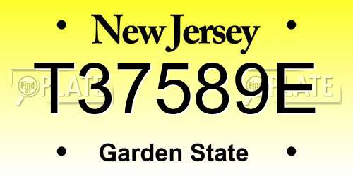 T37589E New Jersey License Plate