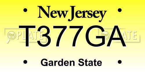 T377GA New Jersey License Plate