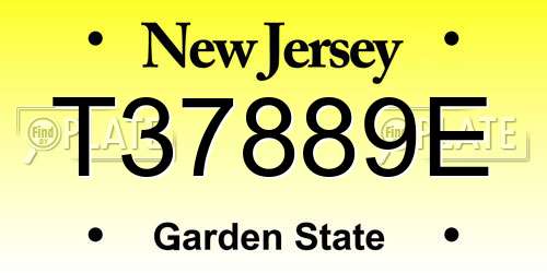 T37889E New Jersey License Plate