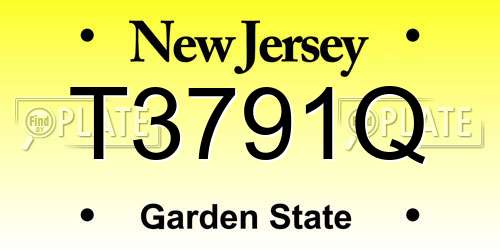 T3791Q New Jersey License Plate