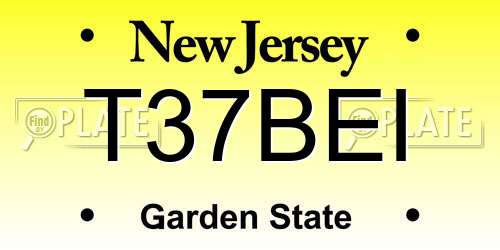 T37BEI New Jersey License Plate