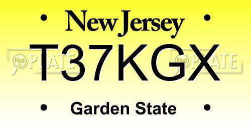 T37KGX New Jersey License Plate