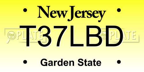 T37LBD New Jersey License Plate