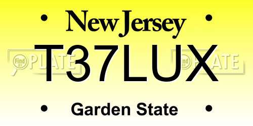 T37LUX New Jersey License Plate