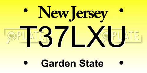 T37LXU New Jersey License Plate