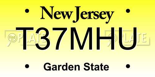 T37MHU New Jersey License Plate
