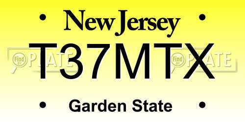 T37MTX New Jersey License Plate