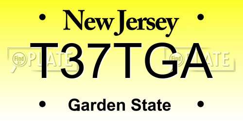 T37TGA New Jersey License Plate