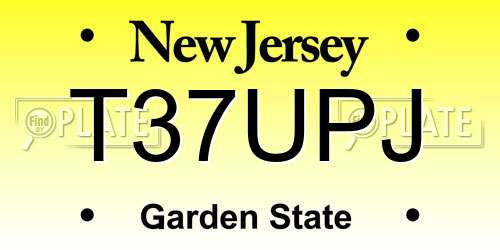 T37UPJ New Jersey License Plate