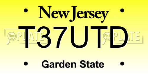 T37UTD New Jersey License Plate