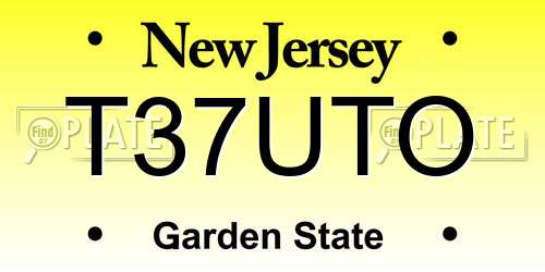 T37UTO New Jersey License Plate