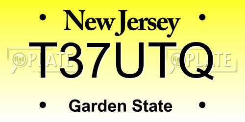 T37UTQ New Jersey License Plate