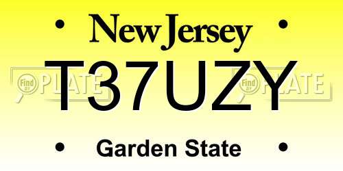 T37UZY New Jersey License Plate
