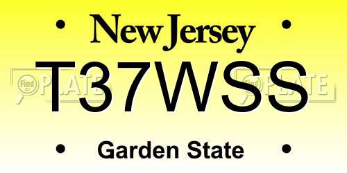 T37WSS New Jersey License Plate