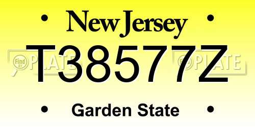 T38577Z New Jersey License Plate