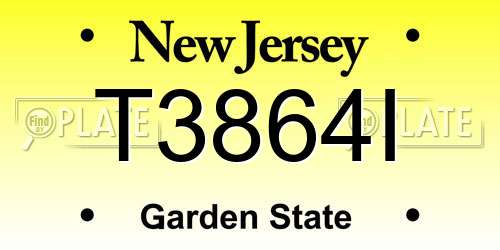 T3864I New Jersey License Plate