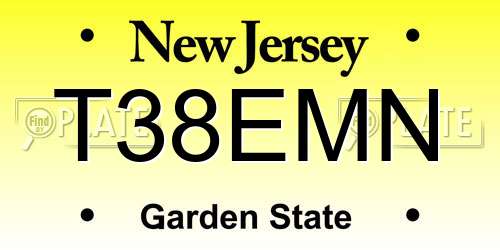 T38EMN New Jersey License Plate