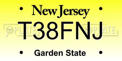 T38FNJ New Jersey License Plate