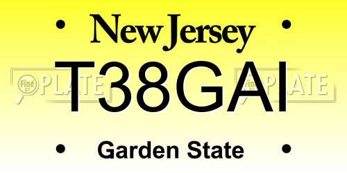 T38GAI New Jersey License Plate