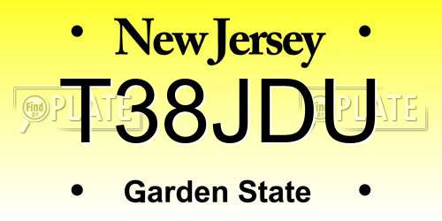 T38JDU New Jersey License Plate