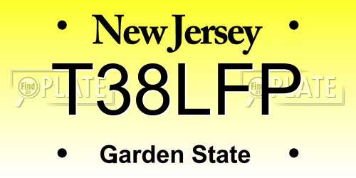 T38LFP New Jersey License Plate