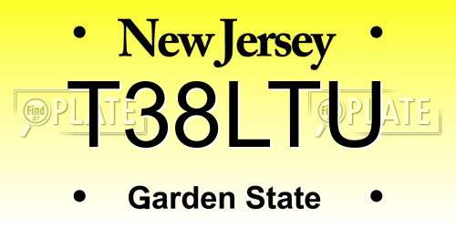 T38LTU New Jersey License Plate
