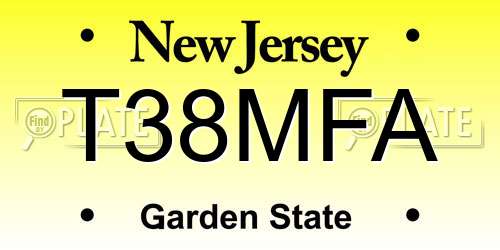 T38MFA New Jersey License Plate