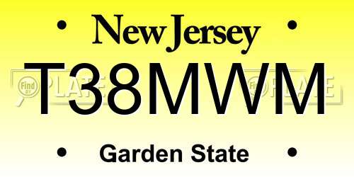 T38MWM New Jersey License Plate
