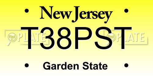 T38PST New Jersey License Plate