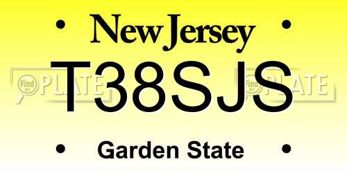 T38SJS New Jersey License Plate